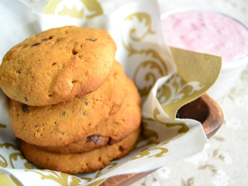 Cookies s tvarohovo – jahodovým dipom